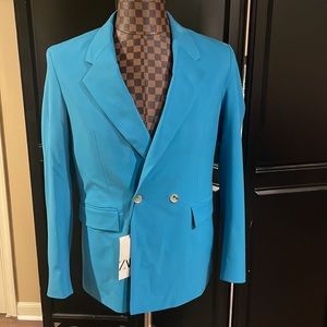 Zara - Double Breasted Blue Suit Jacket